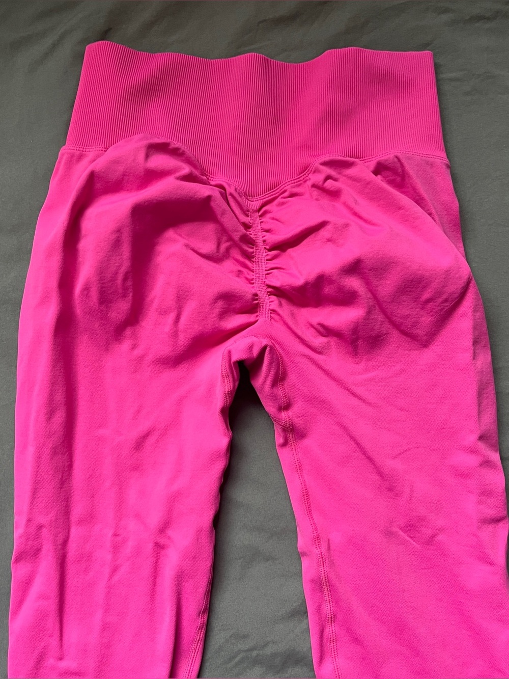 Scrunch Butt Hot Pink High Waist Ankle Leggings Women Stretch Ruched Size Small